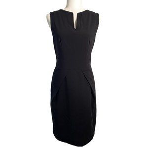 PIAZZA SEMPIONE black sleeveless Italian wool-blend sheath dress IT 44
